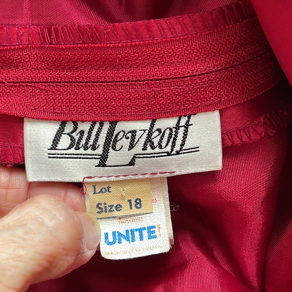 BILL LEVKOFF Dress Formal Cranberry Red Prom Wedding Straps Womens 18 - Picture 14 of 15